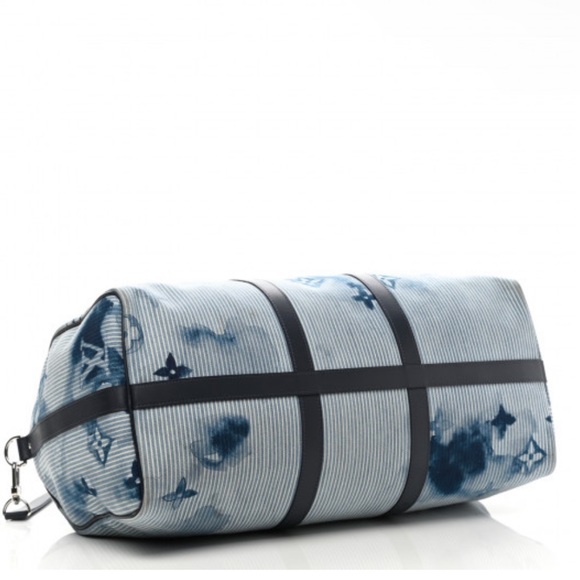 Louis Vuitton Limited Edition Denim Bandolier Keepall 50 hickory watercolor line - Picture 3 of 12